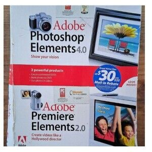 Adobe Photoshop NEW Adobe Photoshop 4.0 + Premiere 2.0 Elements Bundle - Windows